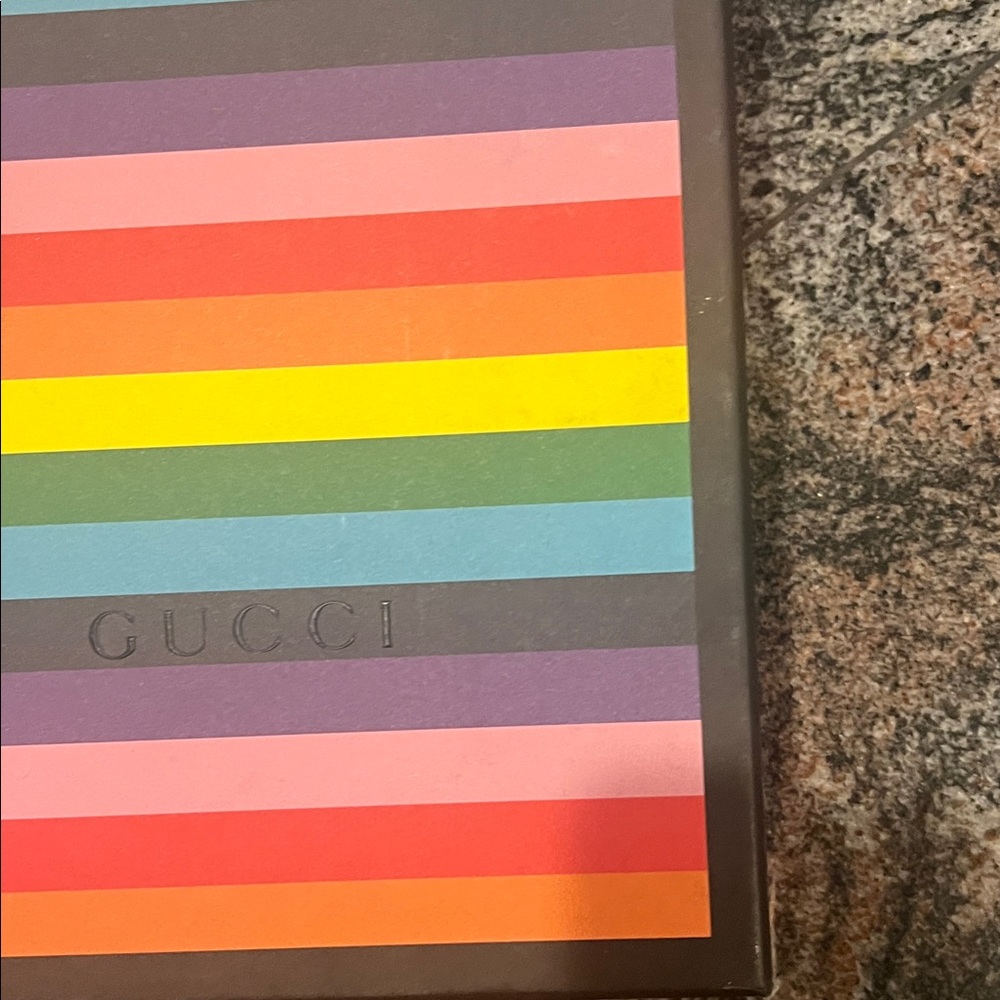 Gucci Multicolor Striped Shoe Box Rainbow Men’s Shoe Box LIMITED EDITION - Picture 11 of 12